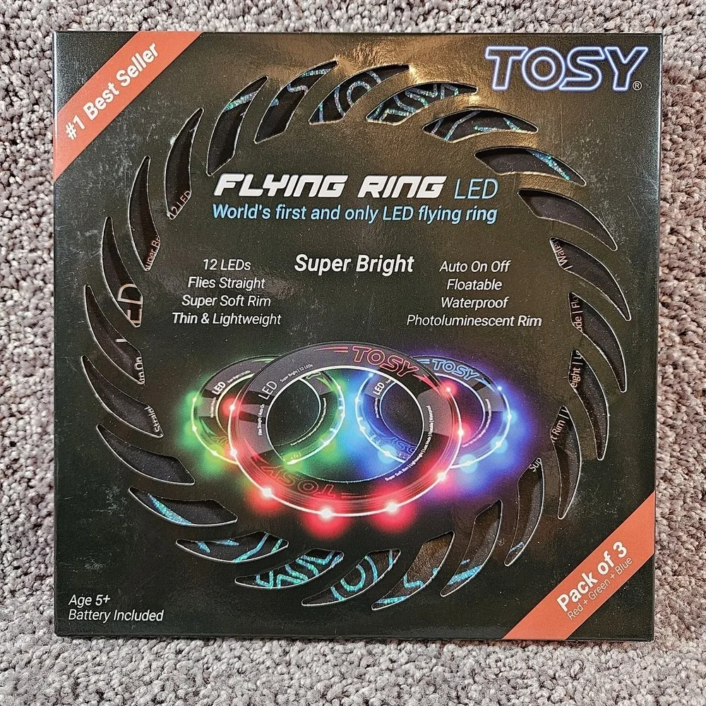 TOSY Flying Ring - 12 LEDs, Super Bright, 3x LED (Red, Green, Blue) New In Box